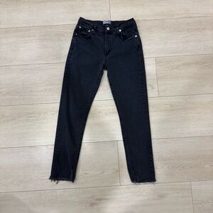 AGOLDE Toni Jeans – Black Raw Hem – Size 28